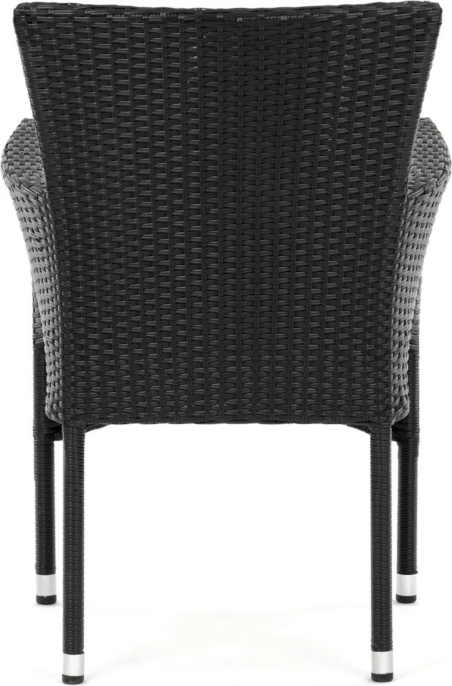 Autronic BONTEC Záhradná stolička, kov, polyratan, čierna, AZC-S2117 BK Farba: Čierna
