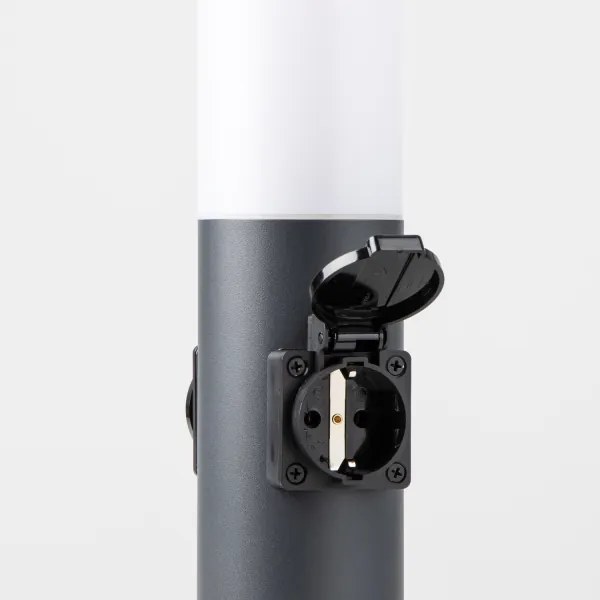 Brilagi - Vonkajšia lampa s 2 zásuvkami SCHUKO NOVA 1xE27/15W/230V 40 cm IP44 antracit