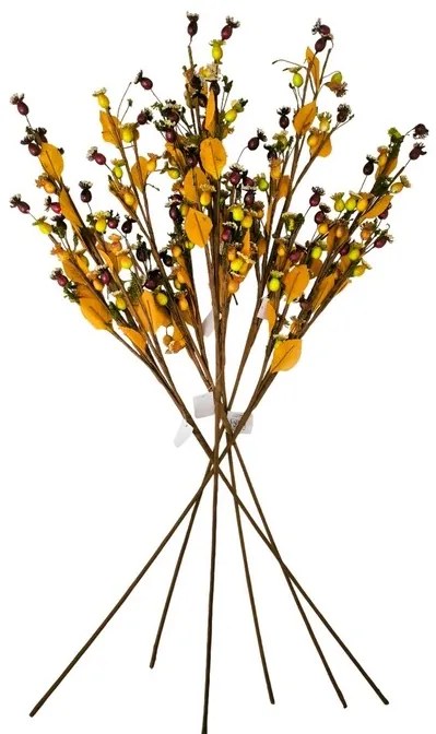 Súprava jesenných vetvičiek Zasnežený šípok 89 cm, 6 ks
