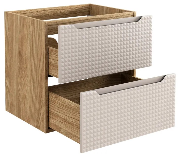 Závěsná skříňka Luxor Beige Trust s deskou a umyvadlem 120 cm černá/dub olejovaný