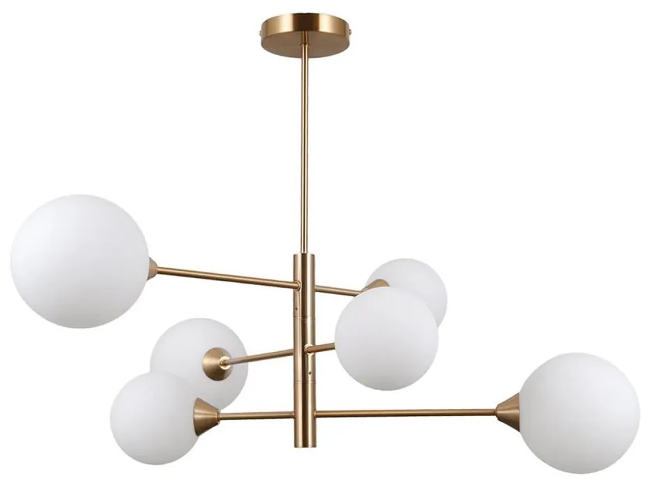 ITALUX PND-55342-6-HB - Luster na tyči EVORA 6xG9/5W/230V mosadz