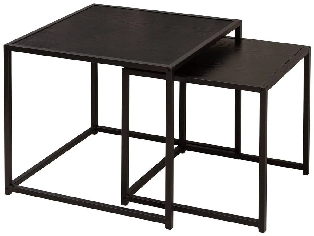 Sada odkladacích stolíkov Maille 50 cm čierny jaseň