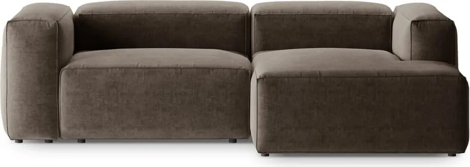 Hnedá rohová pohovka (pravý roh/s leňoškou) Bergamo – Cosmopolitan Design