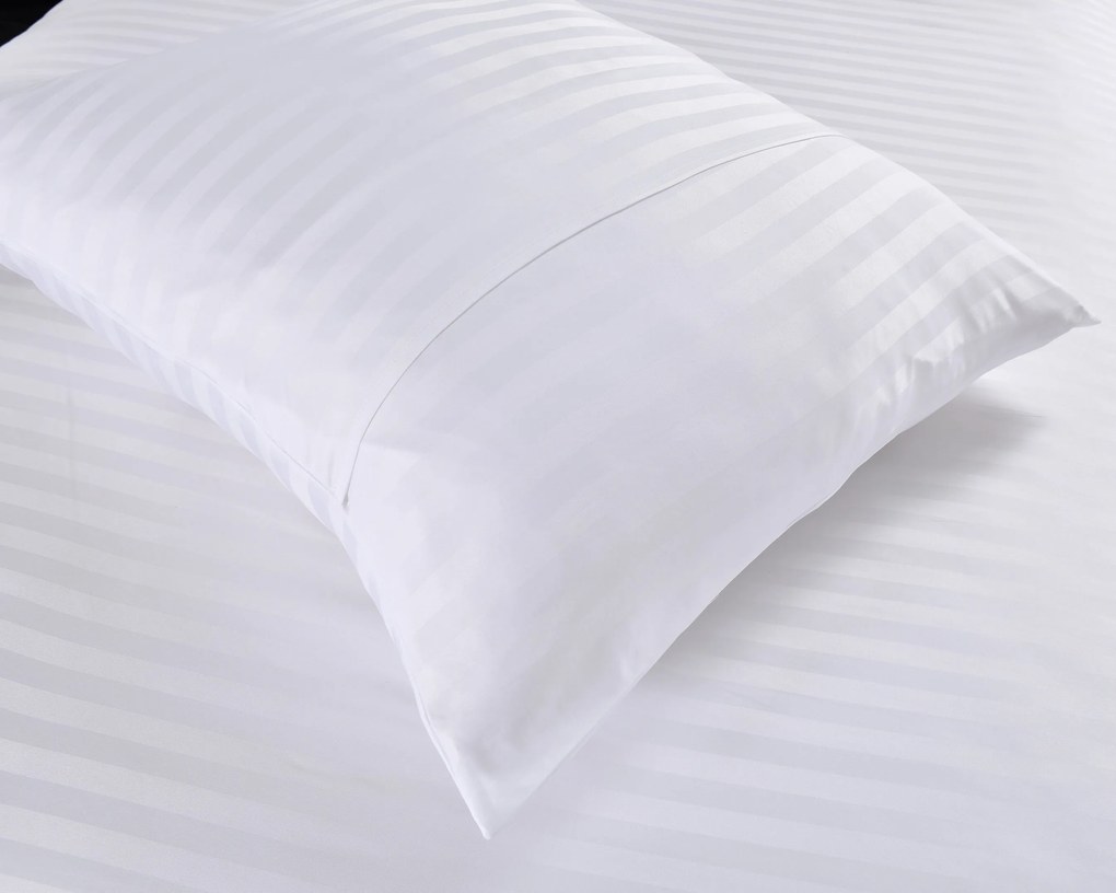 Hotelové obliečky z mikrovlákna JASMINE biele - prúžok 2 cm Rozmer obliečky: 70 x 80 cm | 140 x 200 cm