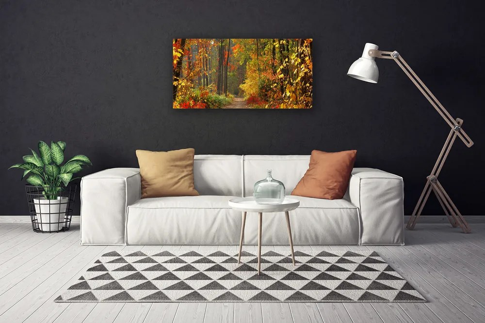 Obraz Canvas Les príroda jeseň 125x50 cm