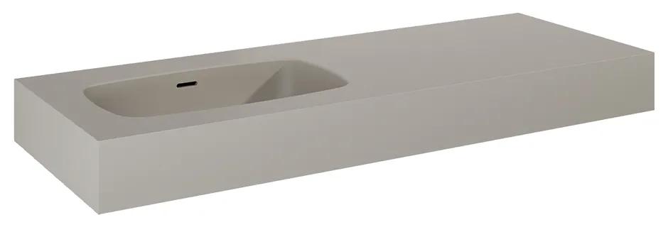 Lotosan LK8874 LOTOSTONE nástenné umývadlo v doske 120 cm, ľavé 121 x 12 x 46 cm duna matná
