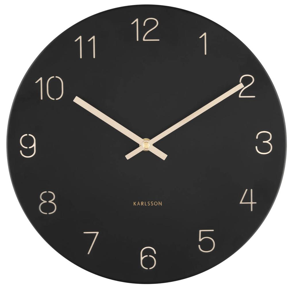 KARLSSON Nástenné hodiny Charm čierna ∅ 30 × 3,5 cm