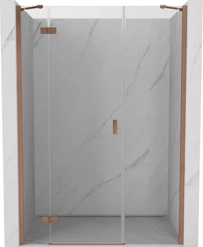 Mexen Mist-H, 1-krídlové sprchové dvere ľavé 155 cm, číre sklo, medený matný profil, 8A5-155-001-65-00-L