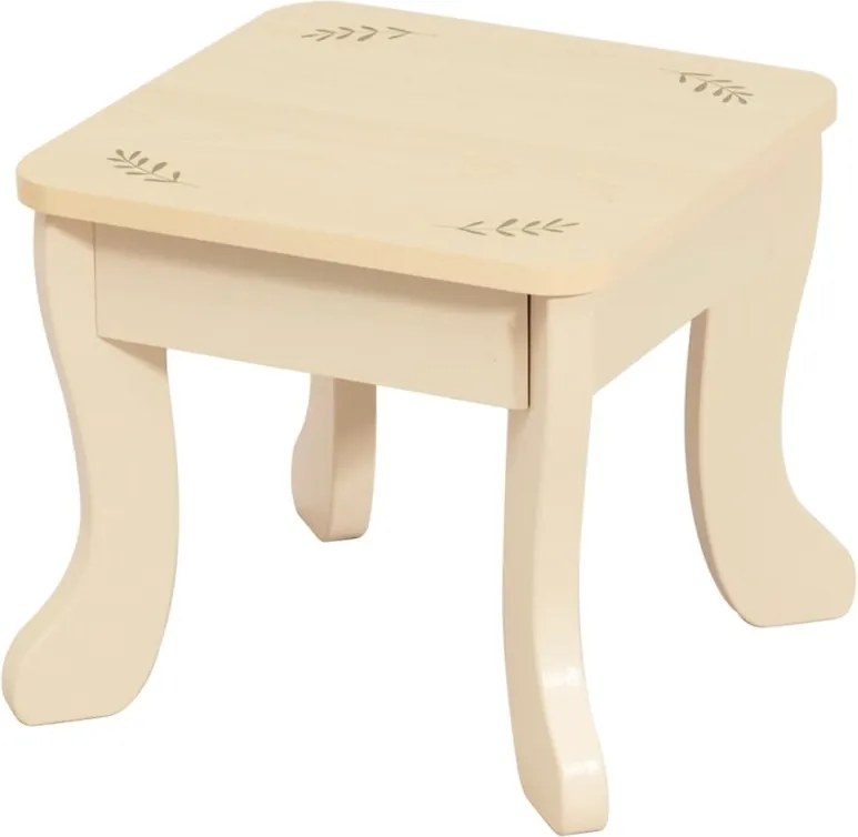 Veľká drevená toaletka ELLY pre deti s LED svetlom a taburetkou natural