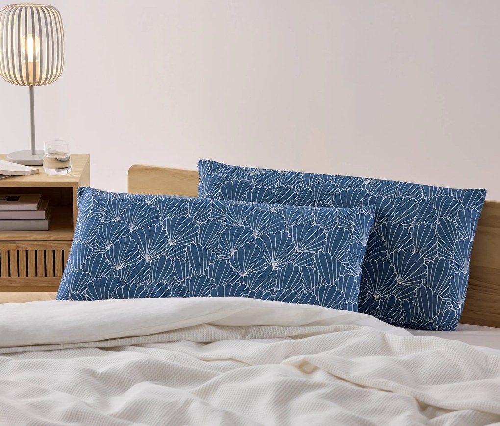 Obliečky na vankúše z mikrovlákna, modré, 2 ks, cca 80 x 40 cm