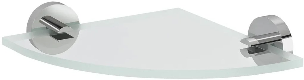 Sapho Sapho, X-ROUND sklenená rohová polica, štvrťkruhová 200x200mm, chróm/číre sklo, XR009-11