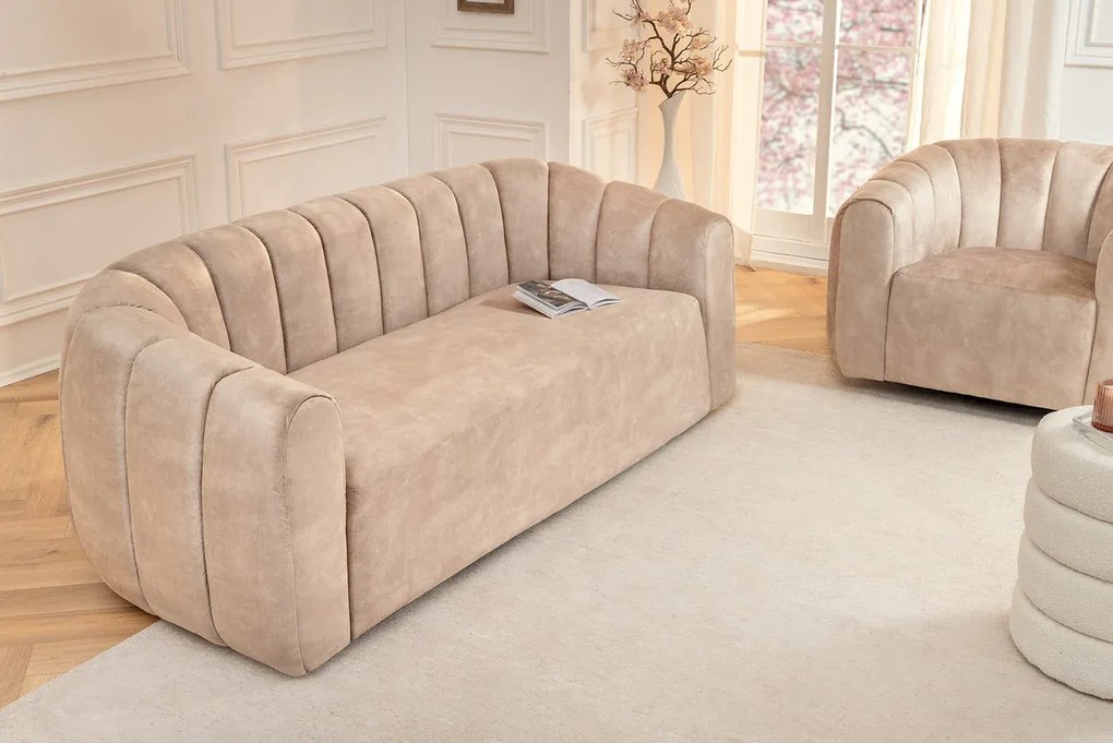 Pohovka BABYLON 200 cm velvet béžová