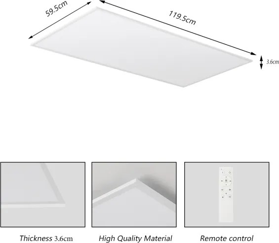 Brilagi - stmievateľné LED stropné svietidlo SLIMFRAME LED/80W/230V 120x60 cm biele + diaľkové ovládanie