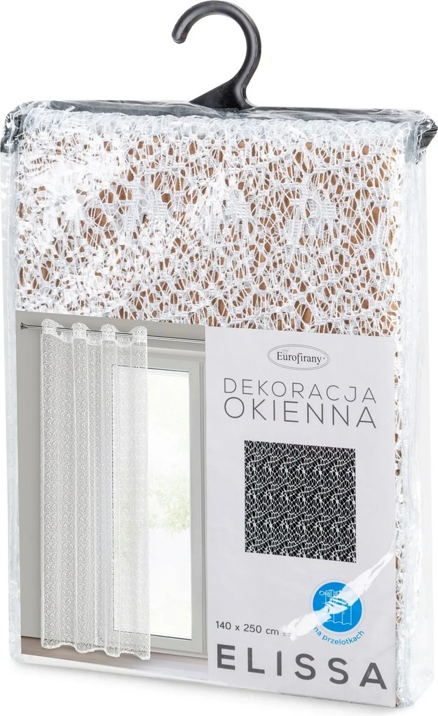 ZÁCLONA NA KRÚŽKOCH ELLISSA 140X250 CM BIELA