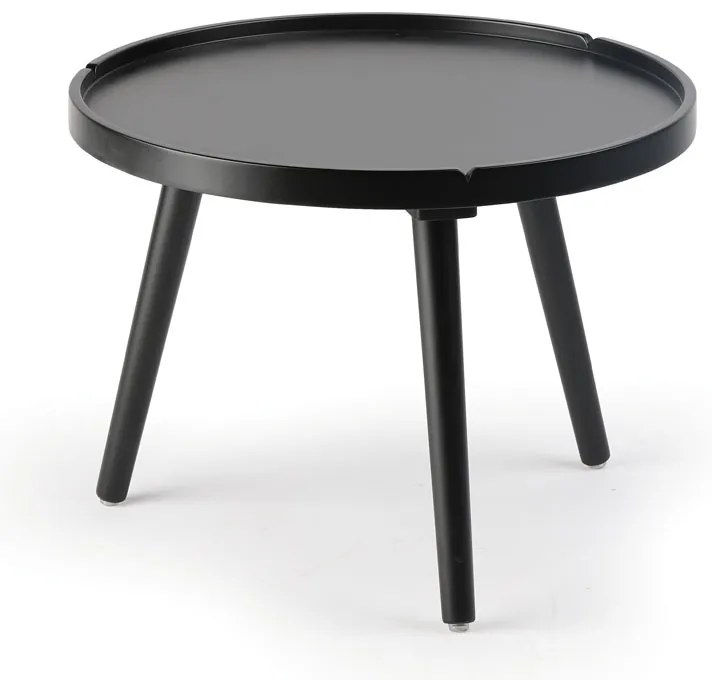 Odkladací stolík z MDF, priemer 50 cm, čierny
