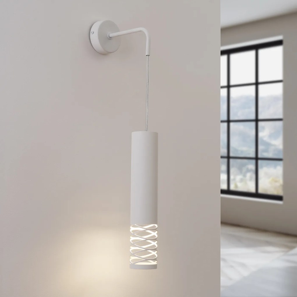 Nástenné svietidlo Lami, 1x biele kovové tienidlo