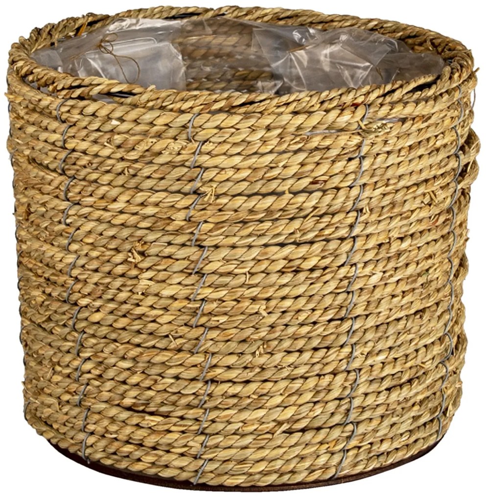 Pletený prírodný obal na kvetinu M - Ø 26 * 21 cm