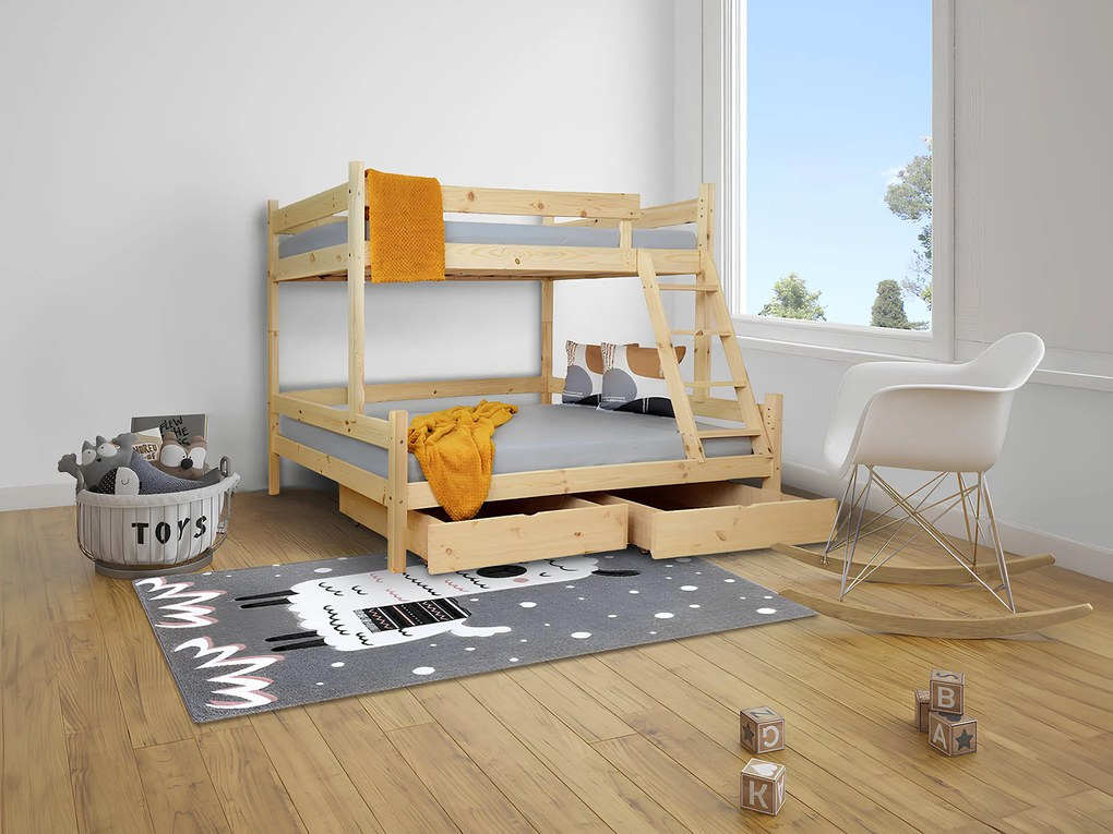 Wilsondo Poschodová posteľ s úložným priestorom Petra 6 200x120x90 - prírodná