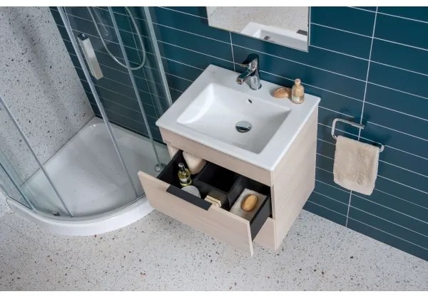 JIKA H4536021765141 - Kúpeľňová skrinka s umývadlom CUBE 60,7x65 cm jaseň