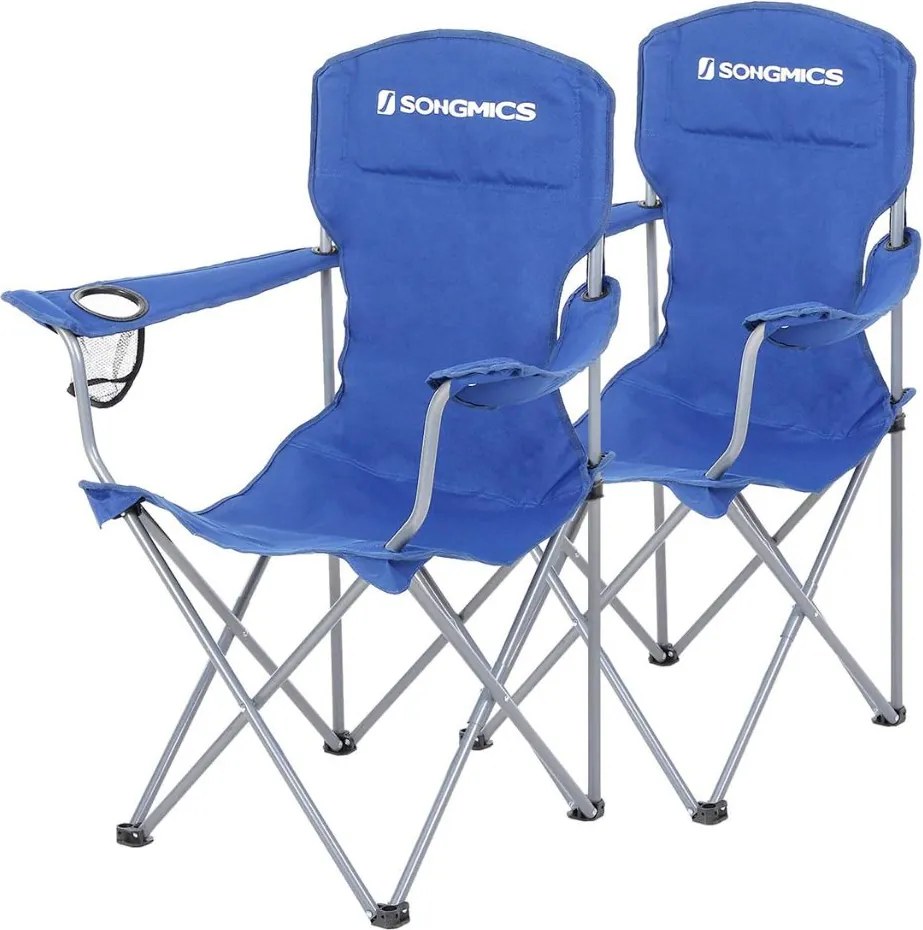 Kempingové stoličky NOMAD, set 2 ks, modrá SongmicsHome