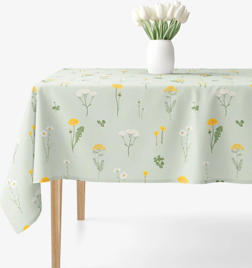 Goldea hranatý obrus 100% bavlnené plátno - zelená lúka 120 x 120 cm