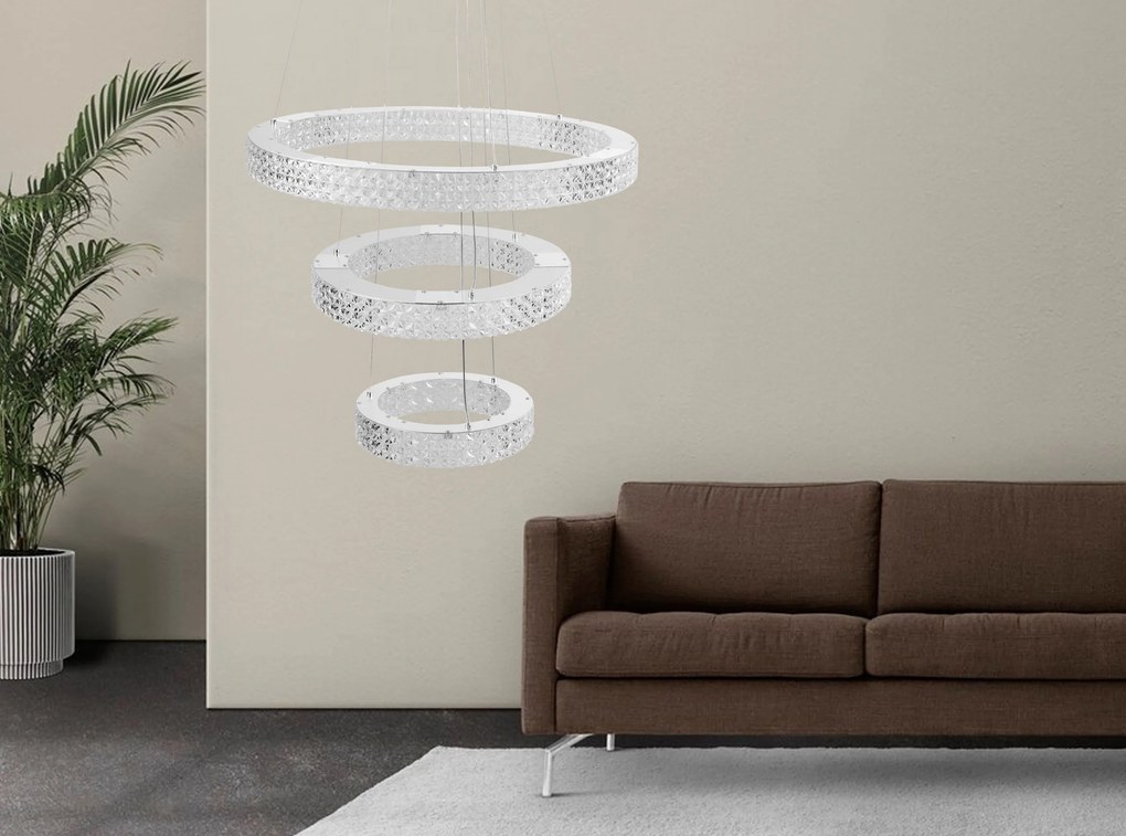 Toolight Toolight, LED stropné svietidlo 60cm, 76W, 4000K, MS008-CP, chrómová, OSW-09618