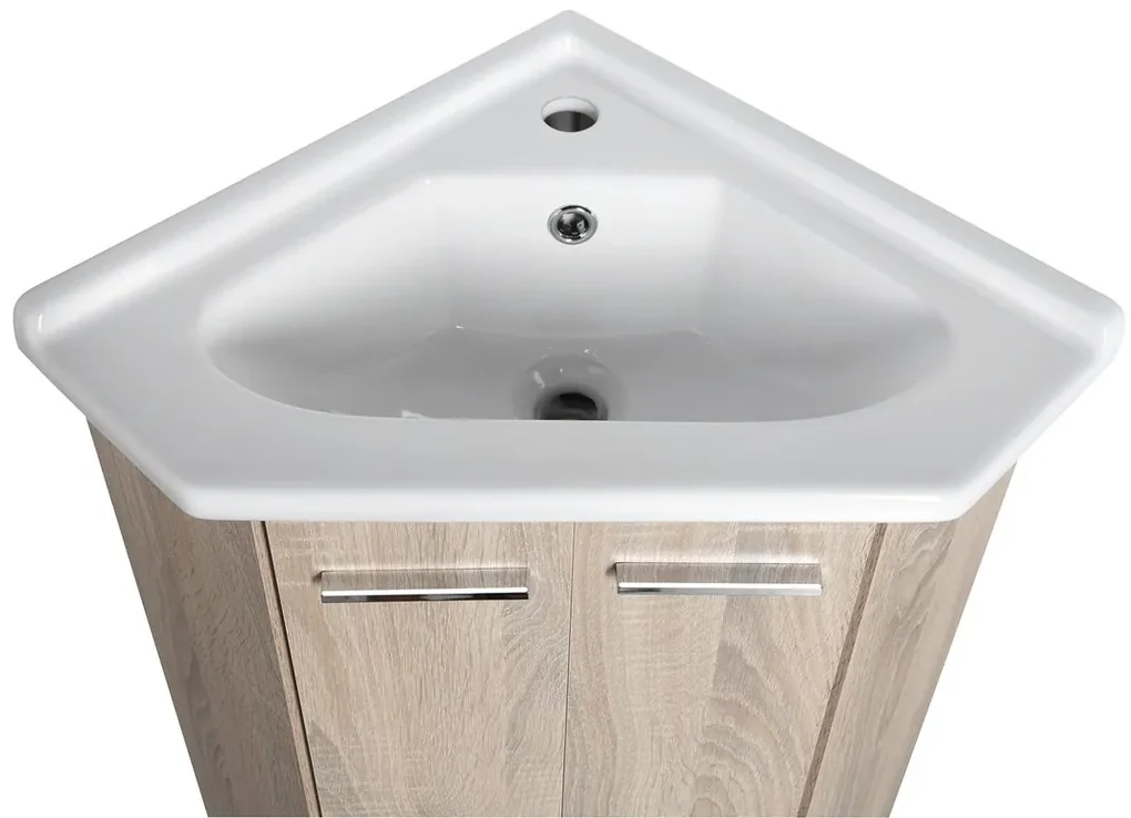 Aqualine Aqualine, ZOJA umývadlová skrinka 39x74x39cm, dub platin, 50344