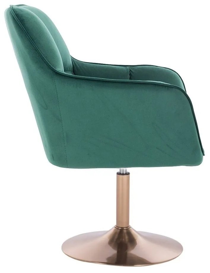 LuxuryForm DESIGN Kreslo AMALFI VELUR na zlatom tanieri - zelené