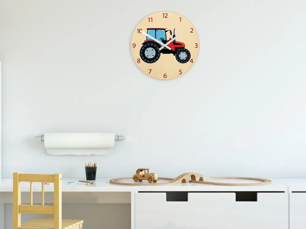 Detské nástenné hodiny Ami Traktor 30 cm viacfarebné