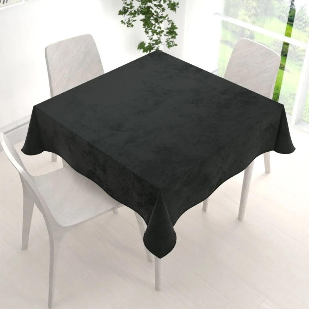 Biante Veľký zamatový štvorcový obrus Velvet Prémium SVP-014 Čiernozelený 250x250 cm