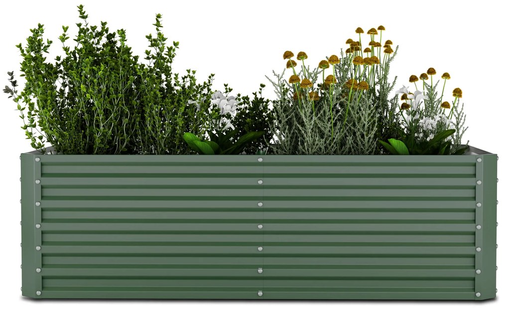 Blumfeldt High Grow Straight vyvýšený záhon, 1200 L, Ergonomický, Odolný voči poveternostným vplyvom, Otvorená základňa