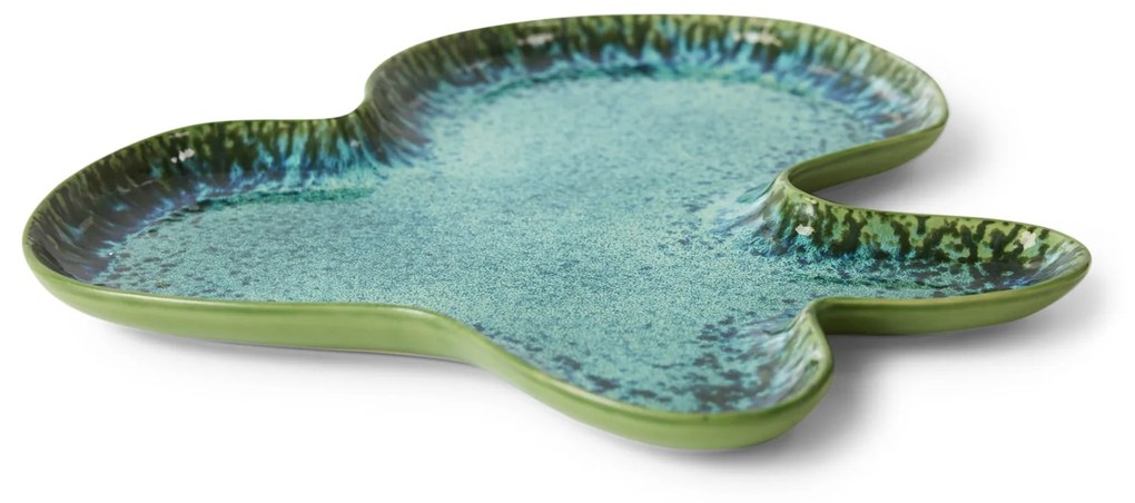 HK living Kameninový tanier Shell Teal