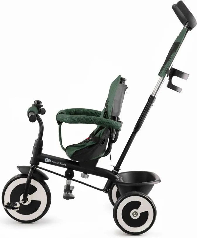 Detská trojkolka na tlačenie s otočným sedadlom ASTON – zelená