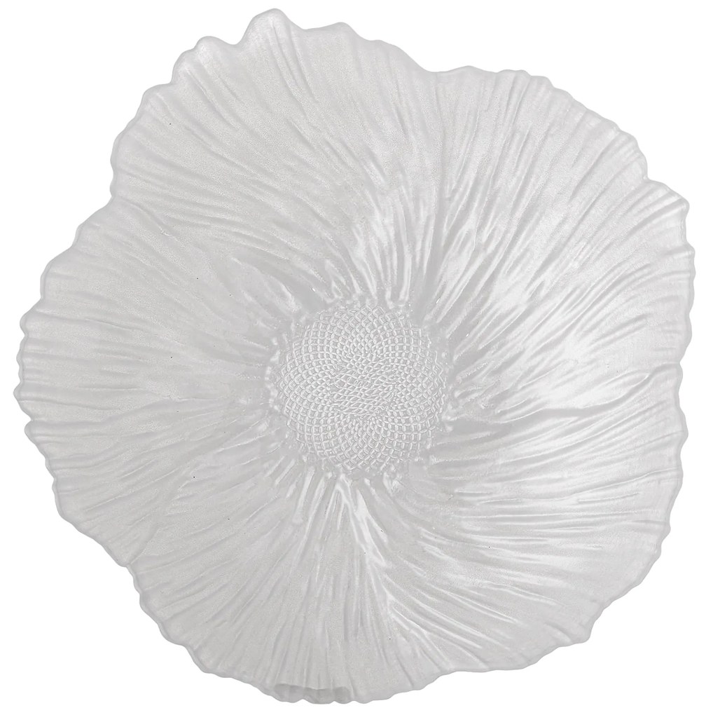 Bloomingville Dekoratívna sklenená misa Iani White Ø 26 cm
