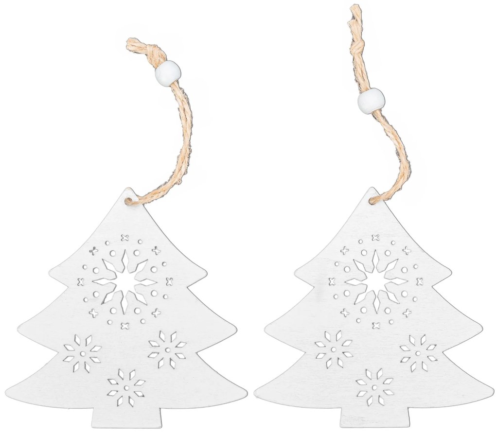 Tutumi Tutumi, sada závesných vianočných stromčekov 2ks  300878, biela, CHR-08504