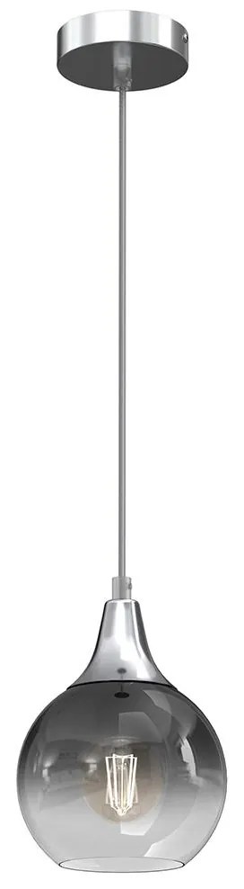Luster na lanku MONTE 1xE27/60W/230V pr. 15 cm matný chróm