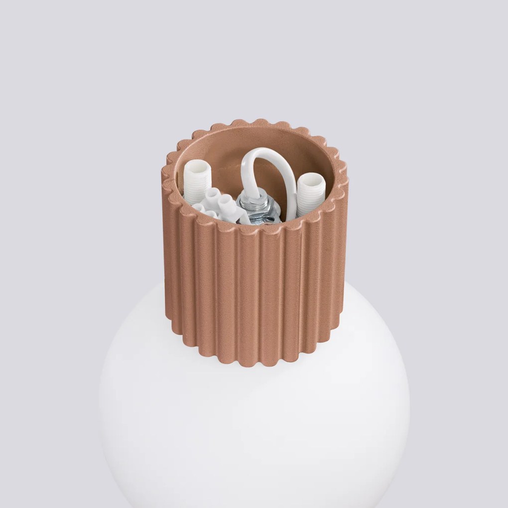 Nástenné svietidlo Halo, 1x biele sklenené tienidlo, br