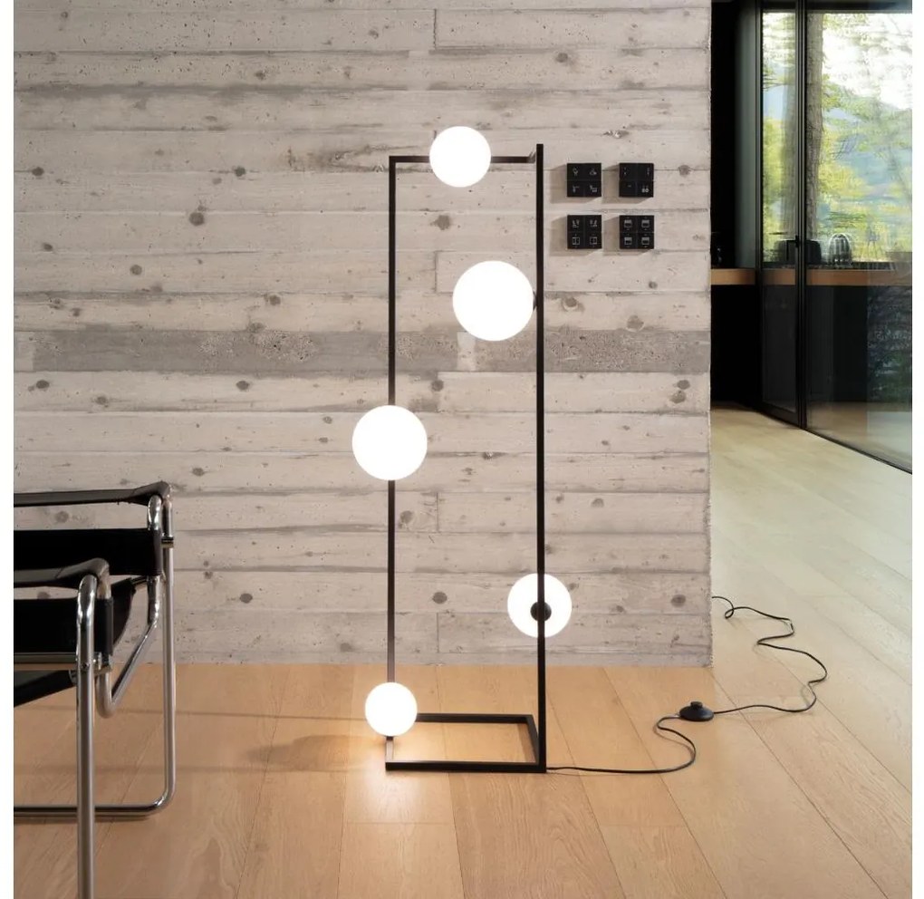 Ideal Lux - LED Stojacia lampa ANGOLO 5xG9/3W/230V čierna