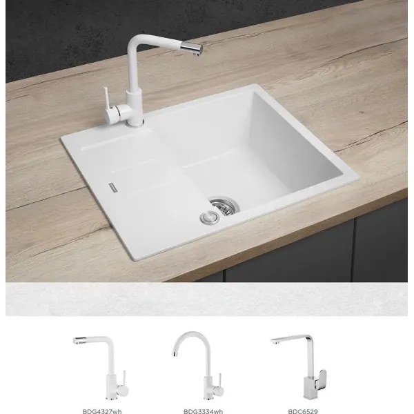 Concept DG05C45WH - Kuchynský drez CUBIS 50x62 cm granit/biela