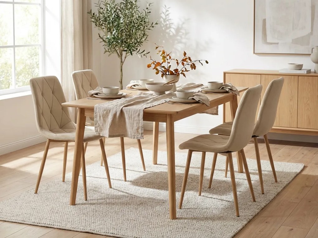 Krémová zamatová stolička LIBRA BUTTER CREAM