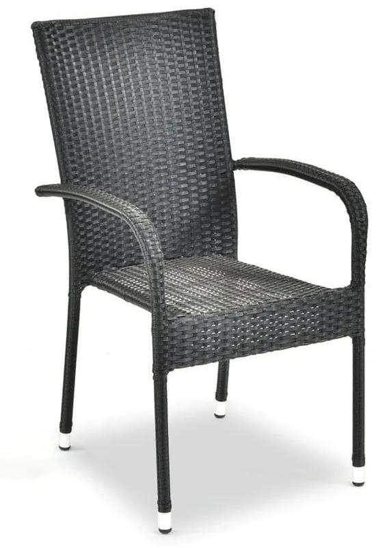 Čierna záhradná stolička z umelého ratanu Bonami Essentials Paris | BIANO