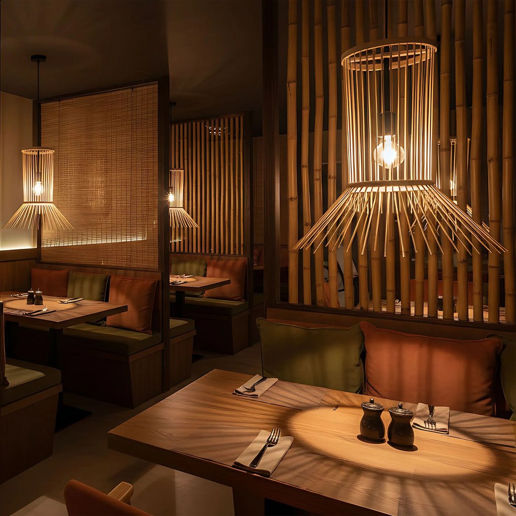 Toolight Toolight, stropné svietidlo 1xE27 APP1457-1CP, prírodná hnedá-čierna, OSW-00931