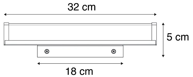 Nástenná lampa čierna 32 cm IP44 - Cascada