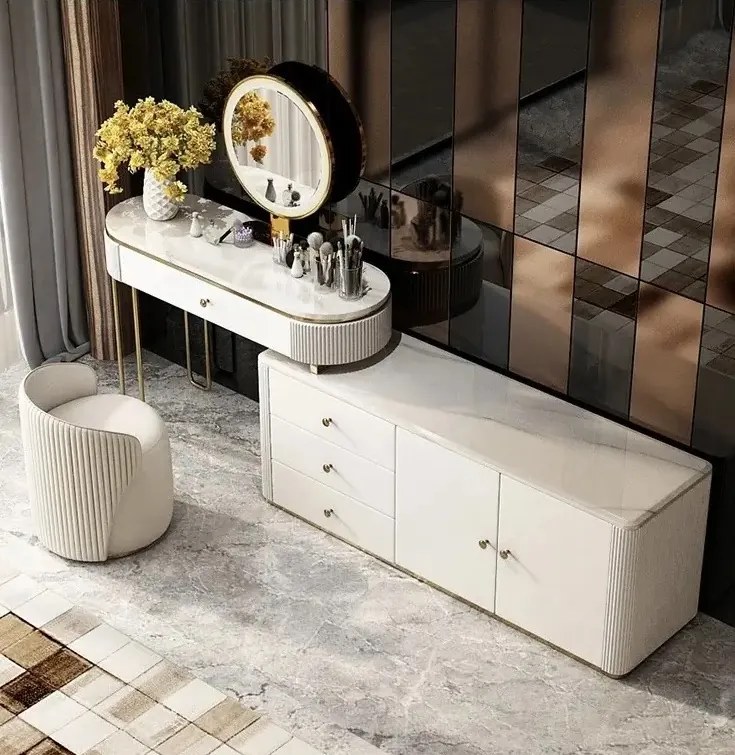 EXKLUZÍVNY TOALETNÝ STOLÍK GLÓRIA + TABURET + KOMODA