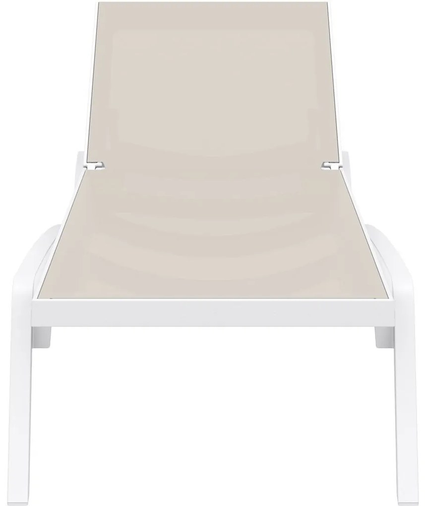 PACIFIC záhradné lehátko white/tuquoise