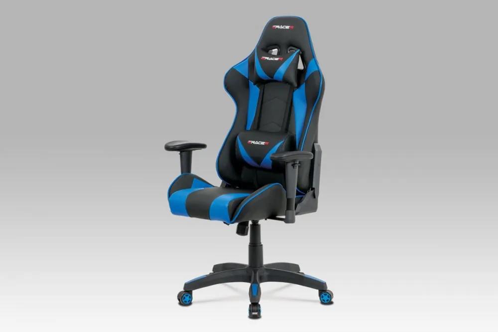 Kancelárska stolička KA-F03 BLUE modrá / čierna Autronic