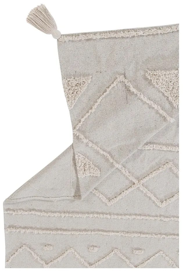 Biely prateľný ručne tkaný bavlnený koberec 120x160 cm Tribu Natural – Lorena Canals