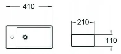 Mexen INEZ UMÝVADLO, 40x20 CM, BIELA, 21484000R