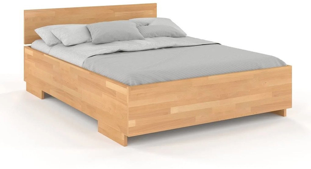 drevko Posteľ s úložným priestorom Bergman High buk - prírodná Rozmer postele: 120 x 200 cm