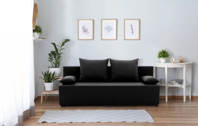 Dvojmiestna pohovka FERMO Lux rozkladacia, čierna